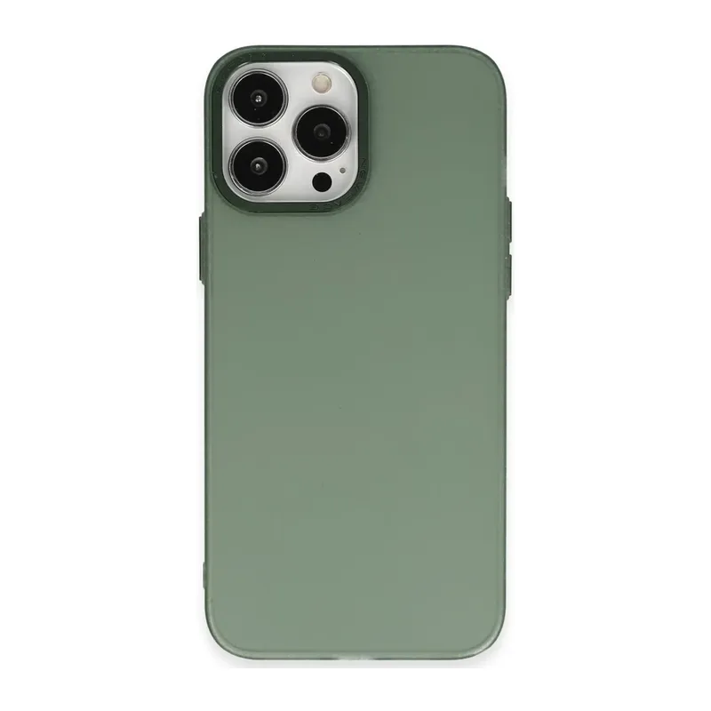 Apple iPhone 13 Pro Max Uyumlu Kılıf Modos Metal Kapak - Koyu Yeşil