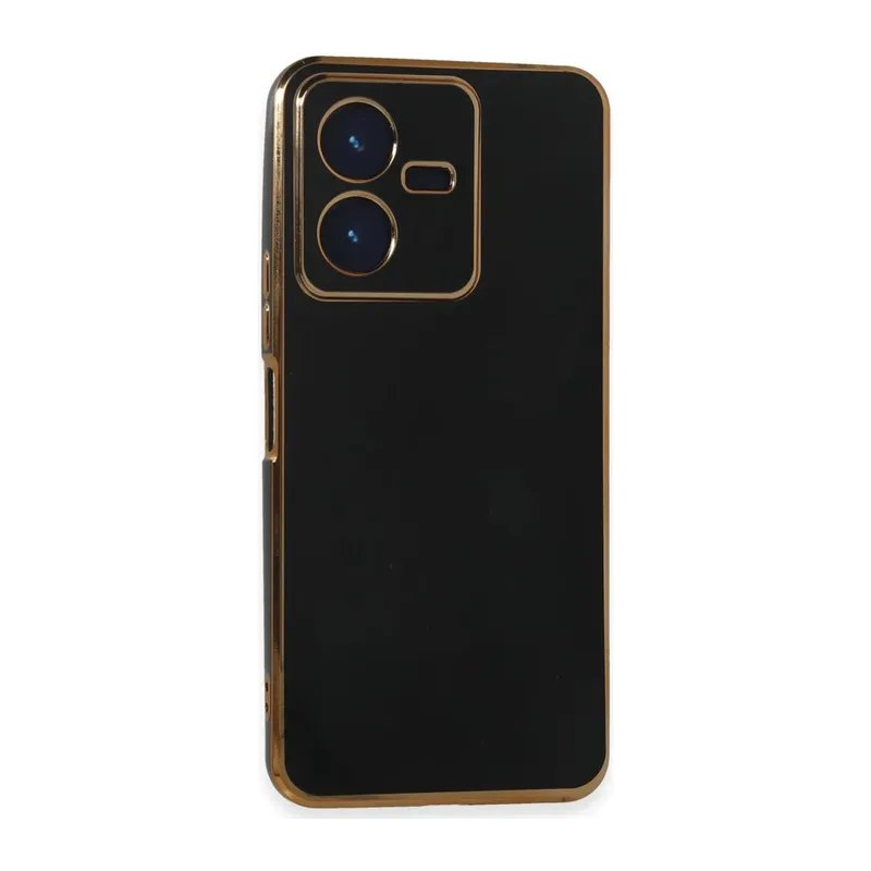 Vivo Y22 2022 Uyumlu Kılıf Volet Silikon - Siyah