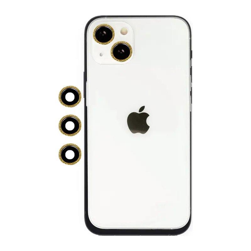 Apple iPhone 14 Uyumlu Shine Kamera Lens - Gold