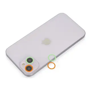 Apple iPhone 13 Uyumlu Renkli Kamera Lens Koruma Cam - Turuncu-Yeşil