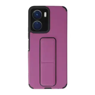 Vivo Y16 Uyumlu Kılıf Mega Standlı Silikon - Mor