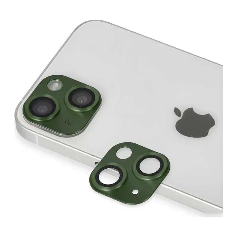 Apple iPhone 13 Uyumlu Pers Alüminyum Kamera Lens - Yeşil
