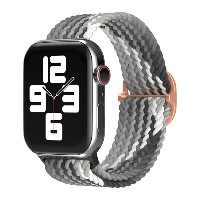 Apple Watch 38mm Uyumlu Star Kordon - Gri-Siyah