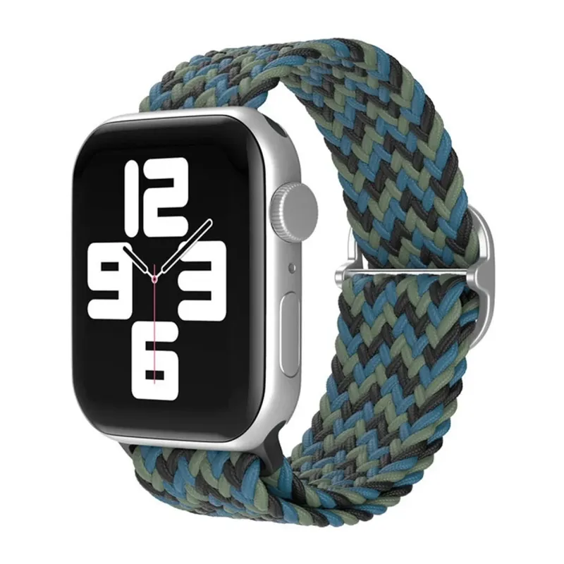Apple Watch 38mm Uyumlu Star Kordon - Zigzag Mavi-Yeşil