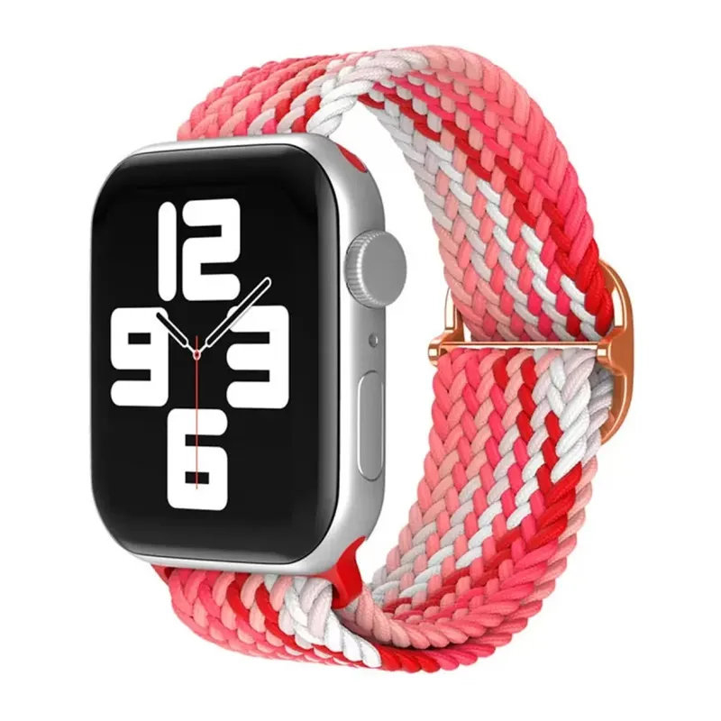 Apple Watch 42mm Uyumlu Star Kordon - Pembe-Kırmızı