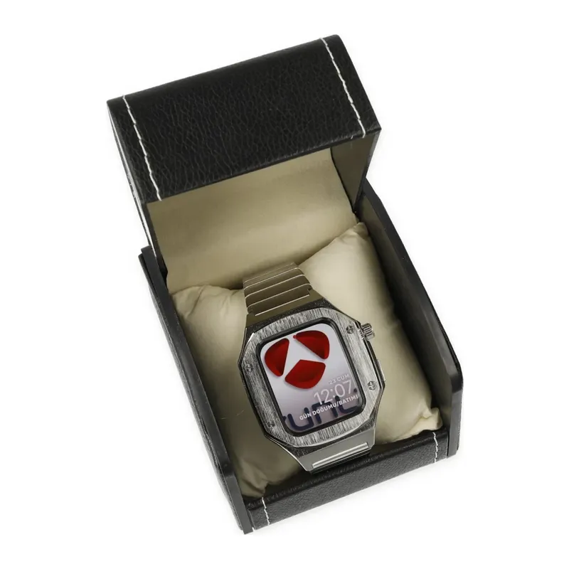 Apple Watch 44mm Uyumlu KR409 Metal Kordon - Gümüş