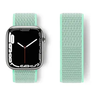 Apple Watch 42mm Uyumlu Hasırlı Cırtcırtlı Kordon - Turkuaz