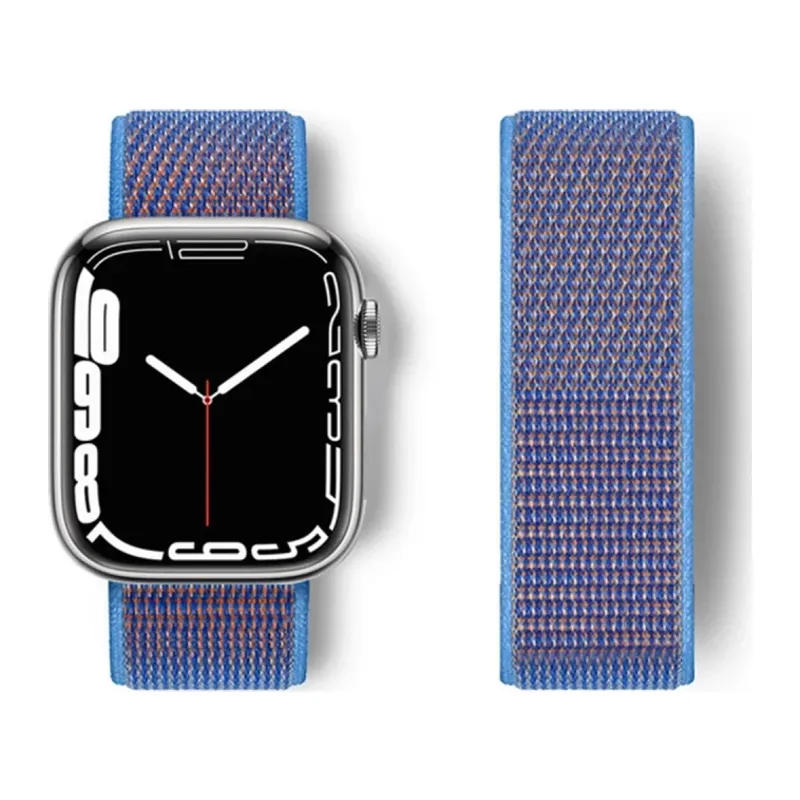 Apple Watch 42mm Uyumlu Hasırlı Cırtcırtlı Kordon - Mor