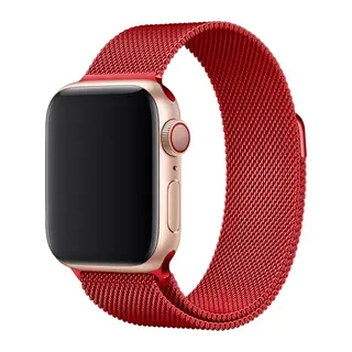 Apple Watch 38mm Uyumlu Metal Mıknatıslı Kordon - Kırmızı