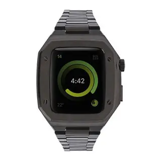 Apple Watch 44mm Uyumlu Metal Petek Kasalı Kordon - Siyah