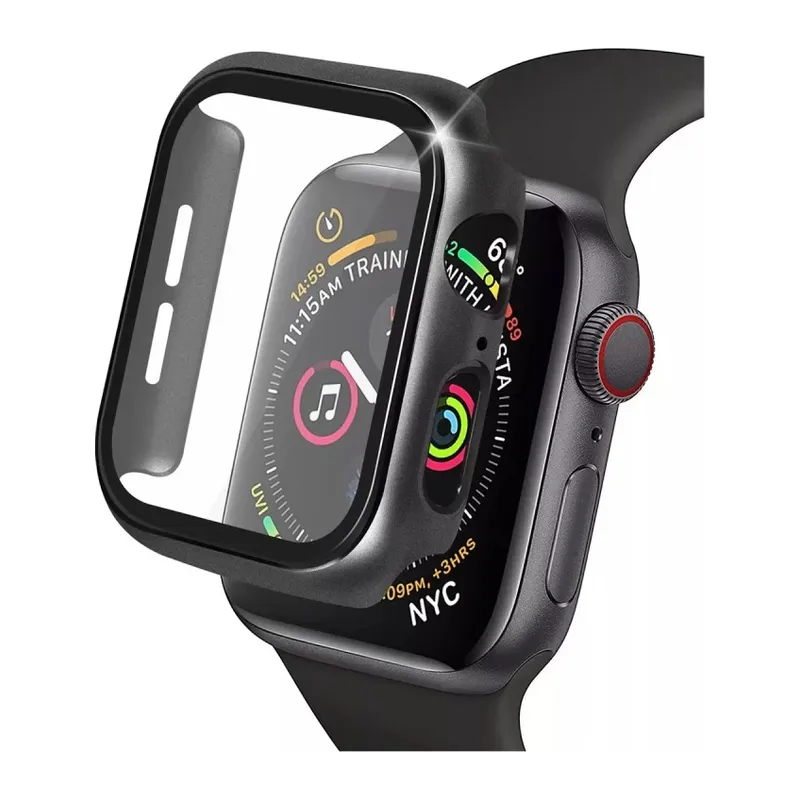 Apple Watch 38mm Uyumlu Camlı Kasa Ekran Koruyucu - Siyah