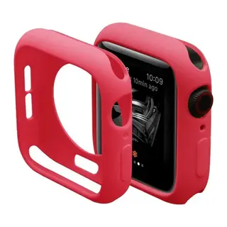 Apple Watch 40mm Uyumlu Silikon Alt Kasa - Kırmızı