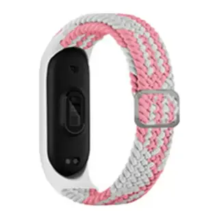 Xiaomi Mi Band 6 Uyumlu Star Kordon - Pembe-Beyaz