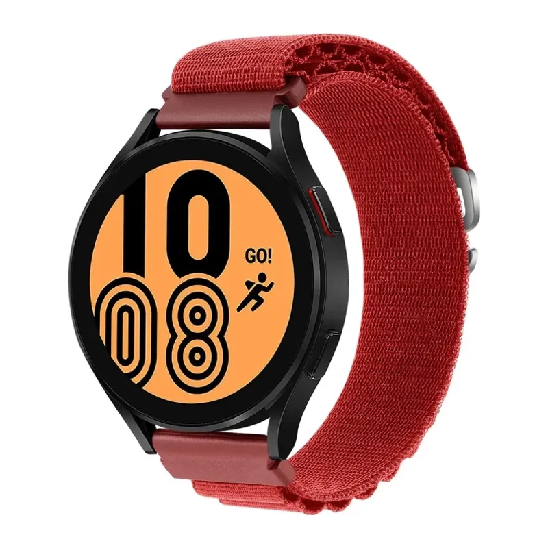 Watch 20mm Uyumlu KR410 Kumaş Kordon - Kırmızı