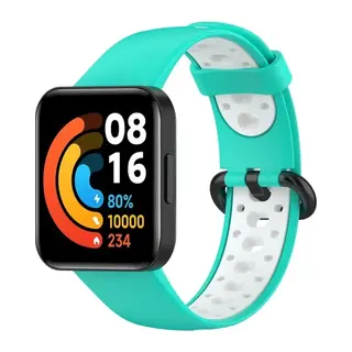 Xiaomi Redmi Watch 2 Spor Delikli Kordon - Turkuaz-Beyaz