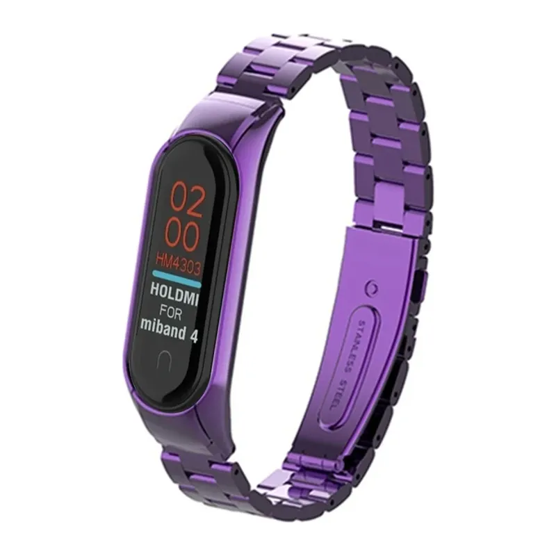 Xiaomi Mi Band 4 Metal Baklalı Kordon - Mor