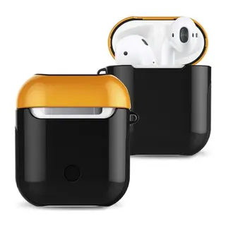 Apple Airpods 2 (2.nesil) Uyumlu 3in1 Kılıf - Siyah-Sarı