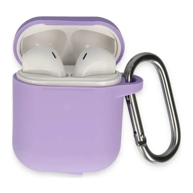 Apple Airpods 2 (2.nesil) Uyumlu Hang Kılıf - Lila