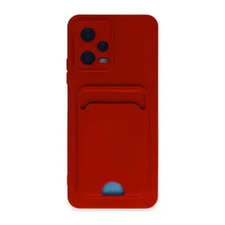 Xiaomi Redmi Note 12 4G Uyumlu Kılıf Kelvin Kartvizitli Silikon - Kırmızı