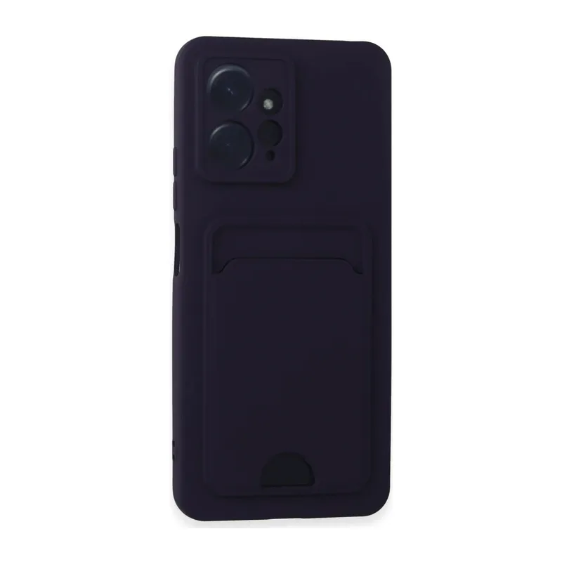 Xiaomi Redmi Note 12 4G Uyumlu Kılıf Kelvin Kartvizitli Silikon - Derin Mor