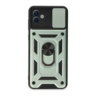 Samsung Galaxy A04E Kılıf Pars Lens Yüzüklü Silikon - Yeşil