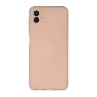 Samsung Galaxy A04E Uyumlu Kılıf Nano içi Kadife Silikon - Pudra