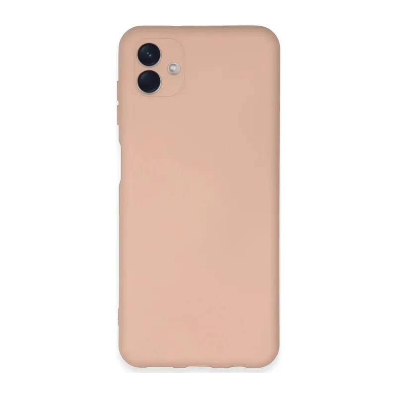Samsung Galaxy A04E Uyumlu Kılıf Nano içi Kadife Silikon - Pudra