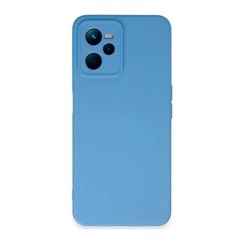 Realme C35 Kılıf Nano içi Kadife Silikon - Mavi