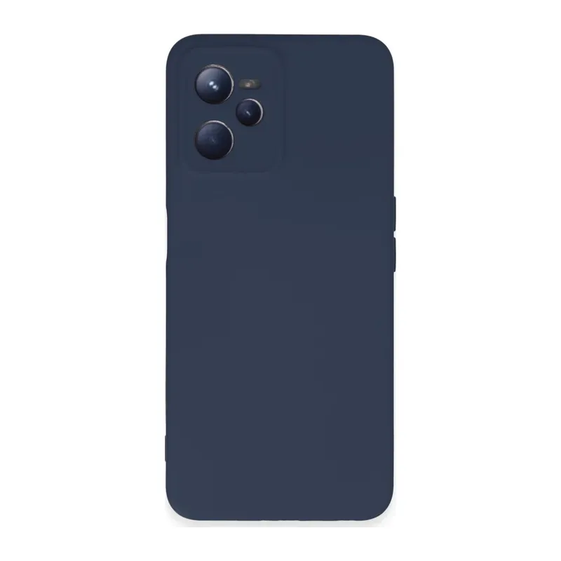 Realme C35 Kılıf Nano içi Kadife Silikon - Lacivert