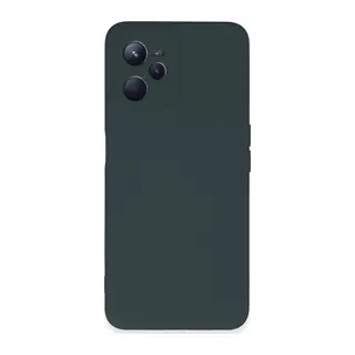 Realme C35 Kılıf Nano içi Kadife Silikon - Koyu Yeşil