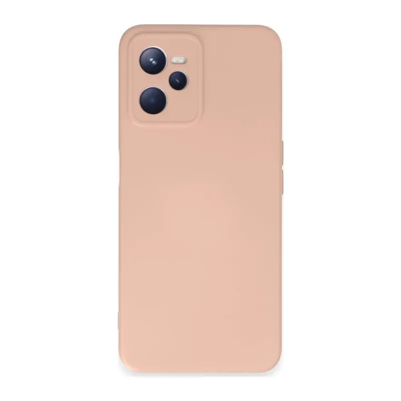 Realme C35 Kılıf Nano içi Kadife Silikon - Pudra