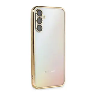 Samsung Galaxy A54 5G Uyumlu Kılıf Lensli Silikon - Gold
