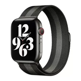 Apple Watch 38mm Uyumlu Metal Mıknatıslı Kordon - Siyah-Beyaz
