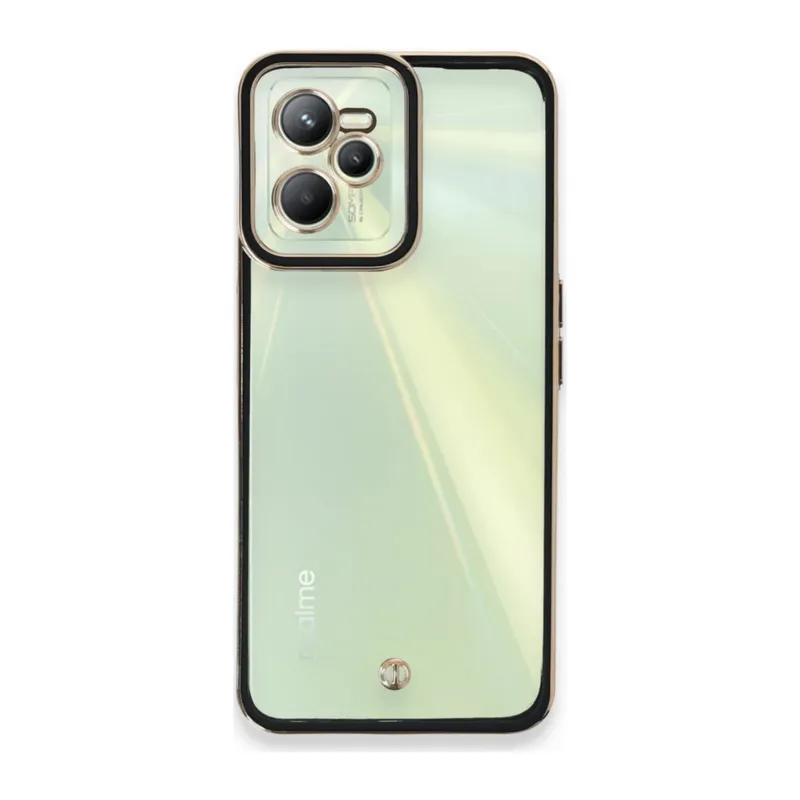 Realme C35 Uyumlu Kılıf Liva Lens Silikon - Siyah