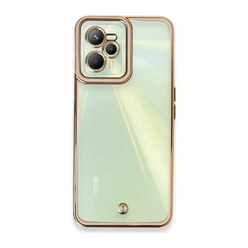 Realme C35 Uyumlu Kılıf Liva Lens Silikon - Pudra