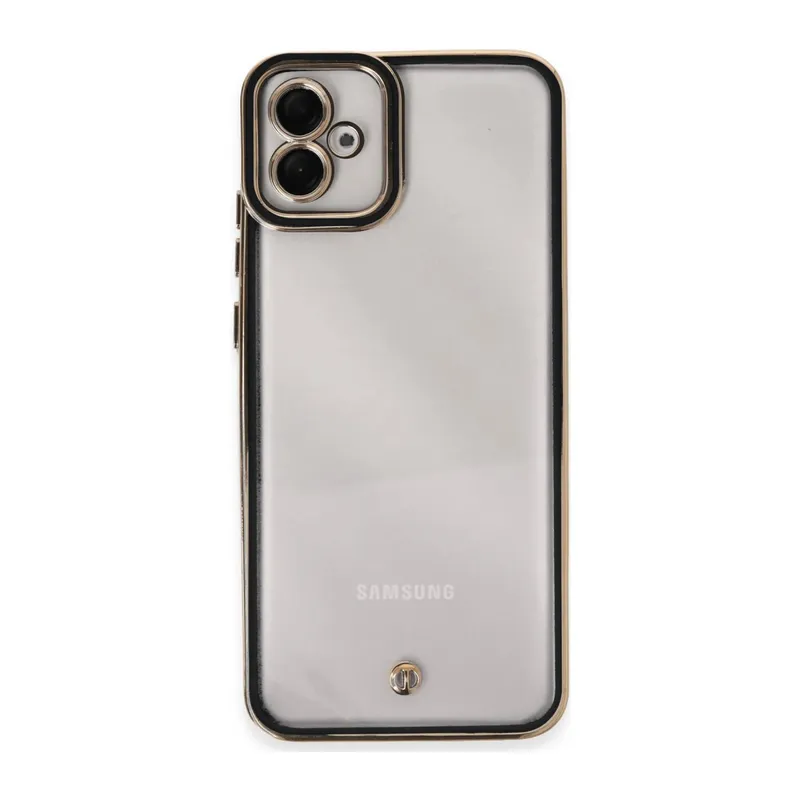 Samsung Galaxy A04E Uyumlu Kılıf Liva Lens Silikon - Siyah