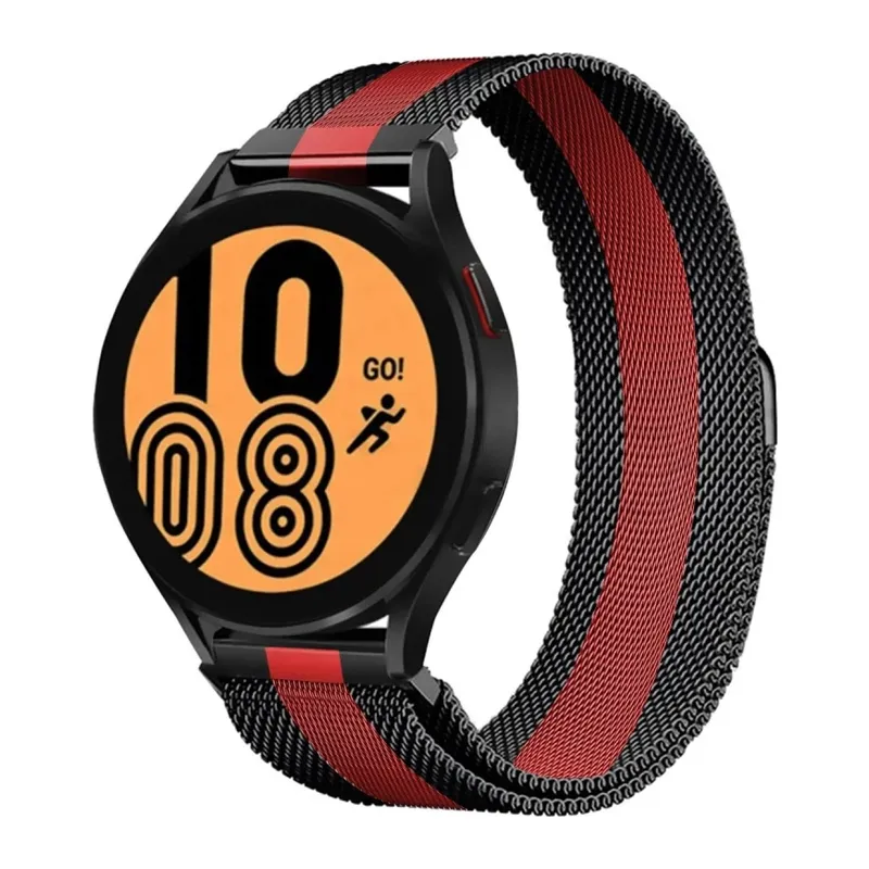 Watch 20mm Metal Mıknatıslı Kordon - Siyah-Kırmızı