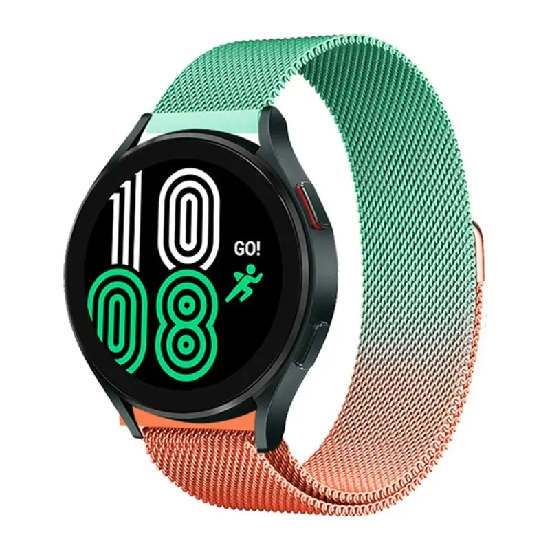 Watch 20mm Metal Mıknatıslı Kordon - Turuncu-Yeşil