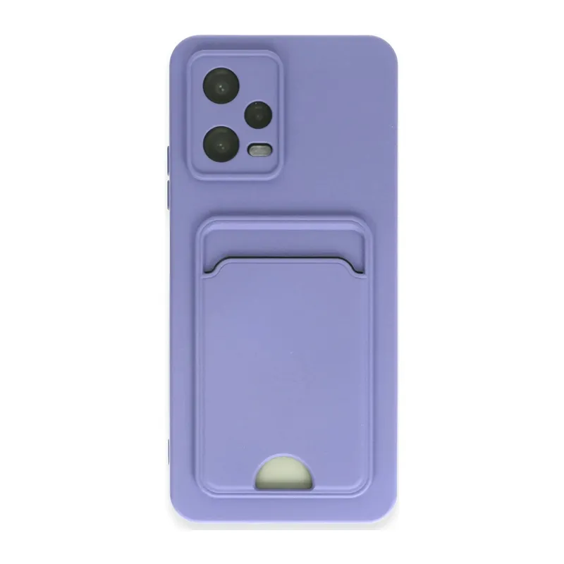 Xiaomi Poco X5 5G Uyumlu Kılıf Kelvin Kartvizitli Silikon - Lila