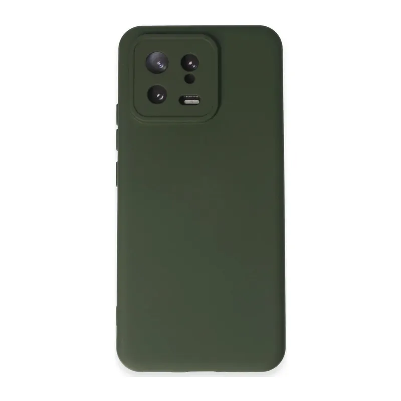 Xiaomi Mi 13 Uyumlu Kılıf Nano içi Kadife Silikon - Koyu Yeşil