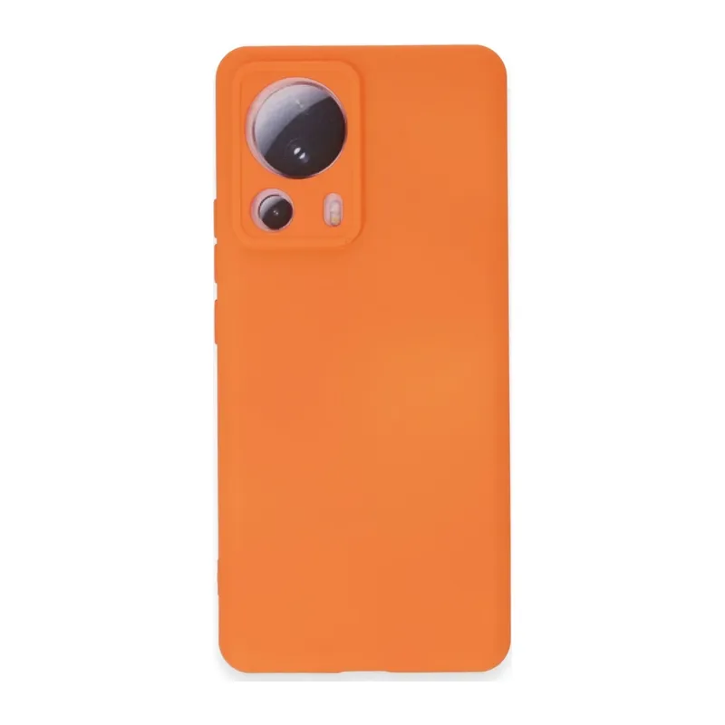 Xiaomi Mi 13 Lite Kılıf Nano içi Kadife Silikon - Turuncu