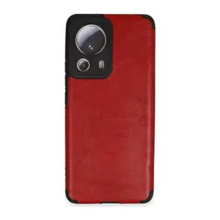 Xiaomi Mi 13 Lite Uyumlu Kılıf Loop Deri Silikon - Kırmızı
