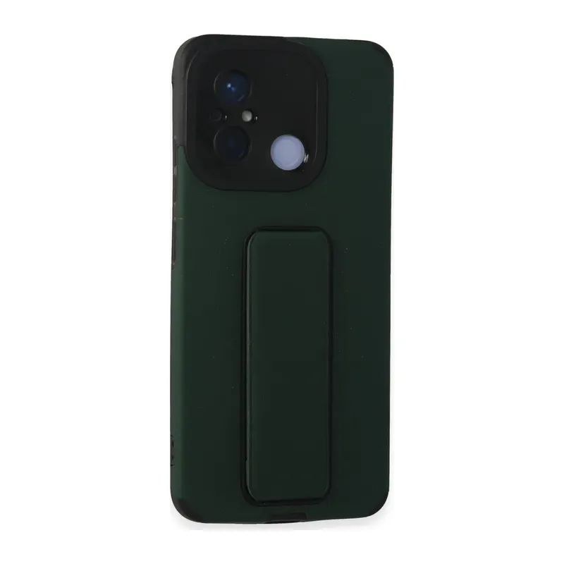 Xiaomi Redmi 12C Kılıf Mega Standlı Silikon - Yeşil