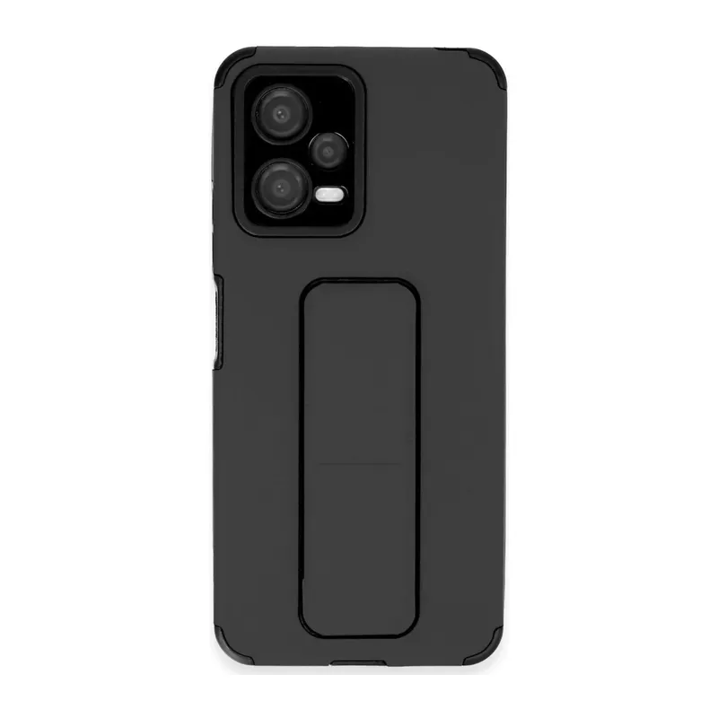 Xiaomi Poco X5 5G Uyumlu Kılıf Mega Standlı Silikon - Siyah