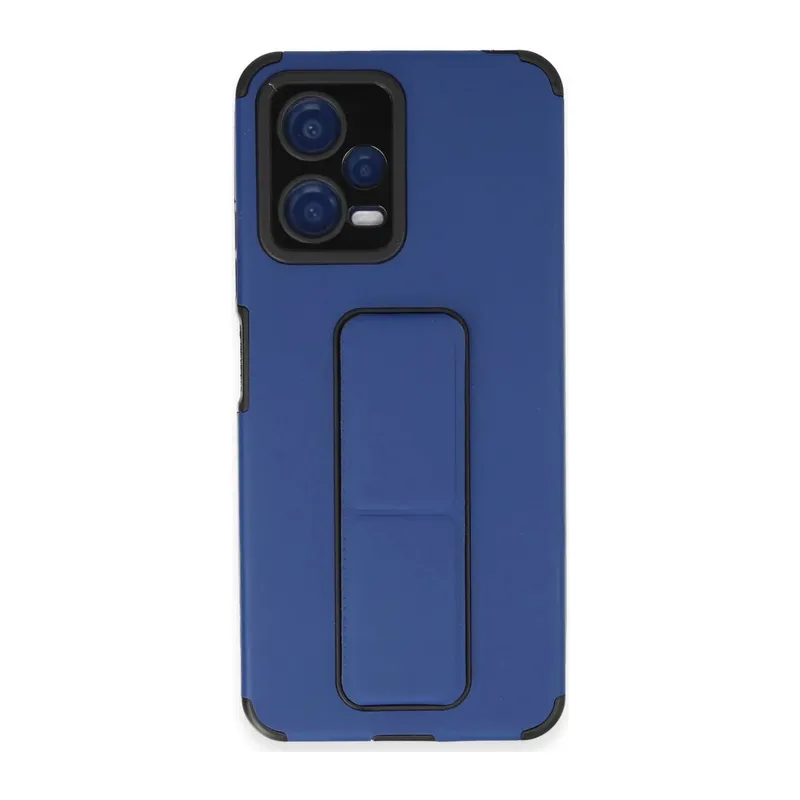 Xiaomi Poco X5 5G Uyumlu Kılıf Mega Standlı Silikon - Mavi