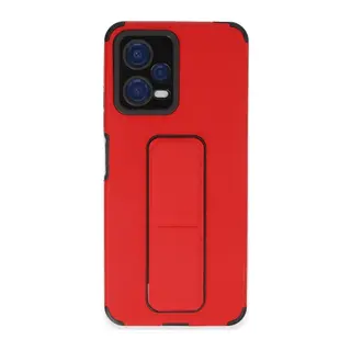 Xiaomi Poco X5 5G Kılıf Mega Standlı Silikon - Kırmızı