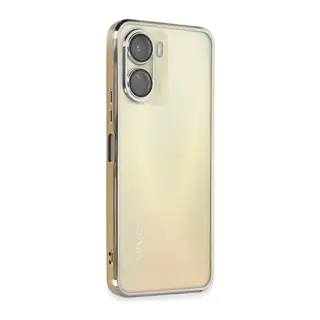 Vivo Y16 Kılıf Lensli Silikon - Gold