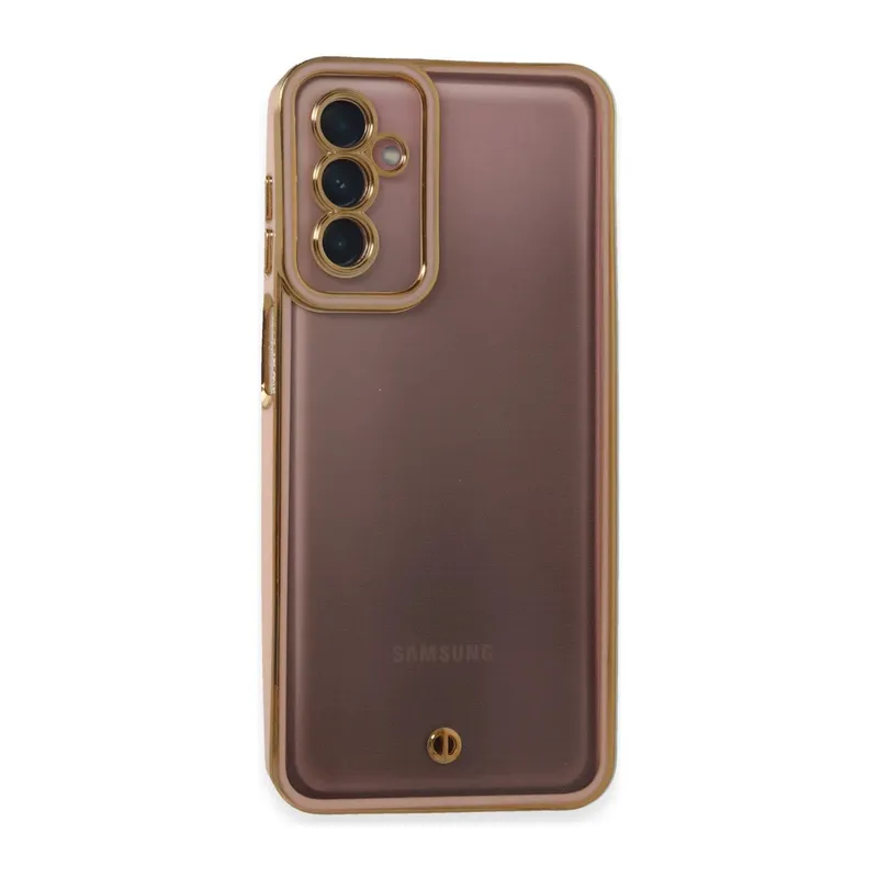 Samsung Galaxy M23 Uyumlu Kılıf Liva Lens Silikon - Pudra