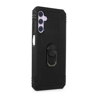 Samsung Galaxy A14 4G Uyumlu Kılıf Sofya Yüzüklü Silikon Kapak - Siyah