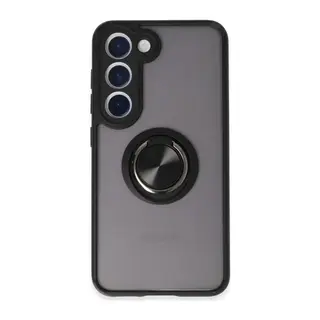 Samsung Galaxy S23 Uyumlu Kılıf Montreal Yüzüklü Silikon Kapak - Siyah